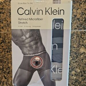 Calvin Klein Gray Low Rise Trunks with Contoured Pouch